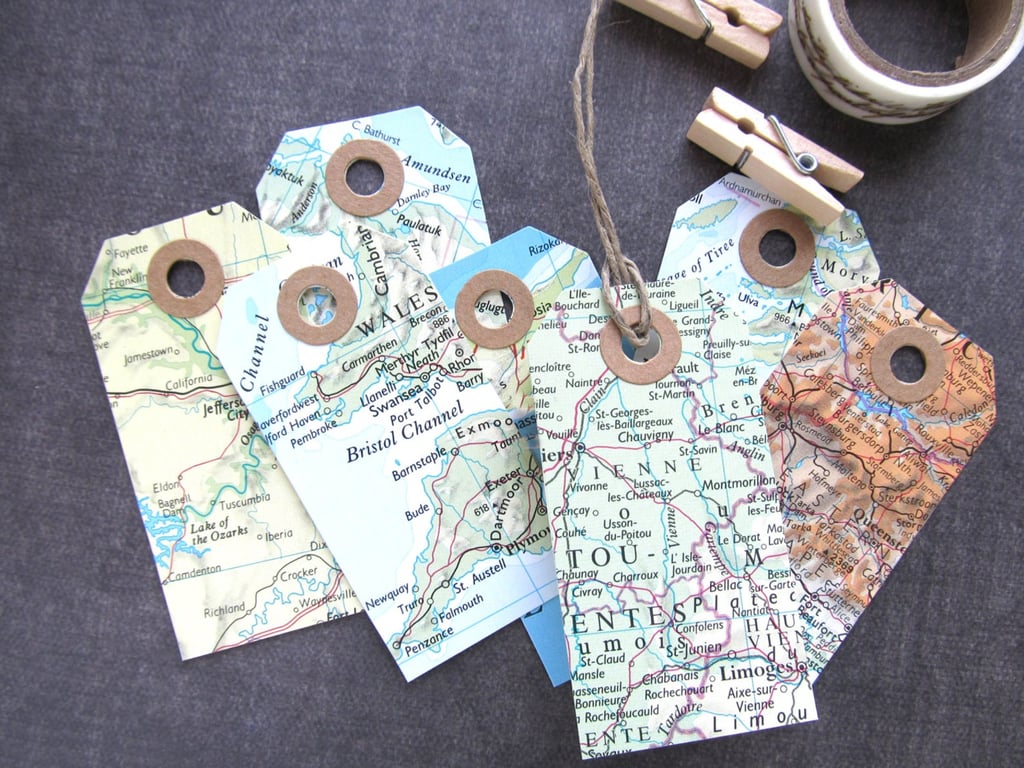 Map Gift Tag or Bookmark Cool Upcycling Projects to Try in 2021