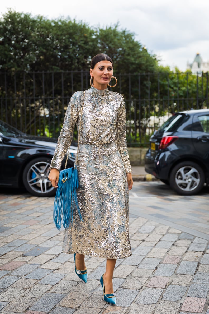 Wear Your High-Shine Sequined Dress During the Day