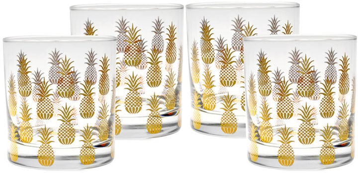 Pineapple Old-Fashioned Glasses ($65 set of 4)