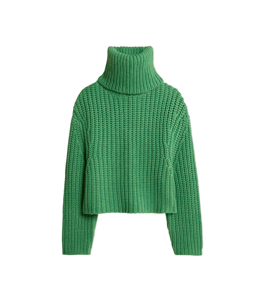 Merino Cropped Turtleneck Sweater