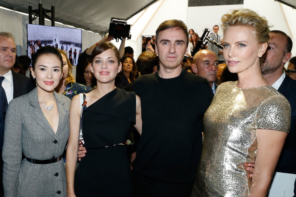 Jennifer Lawrence and Emma Watson at Dior Couture Show 2014