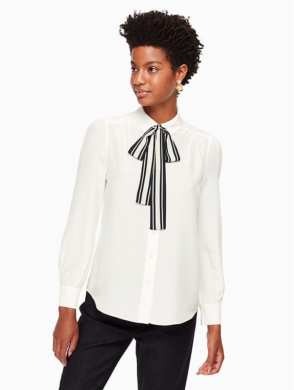 Kate Spade Stripe Tie Front Shirt
