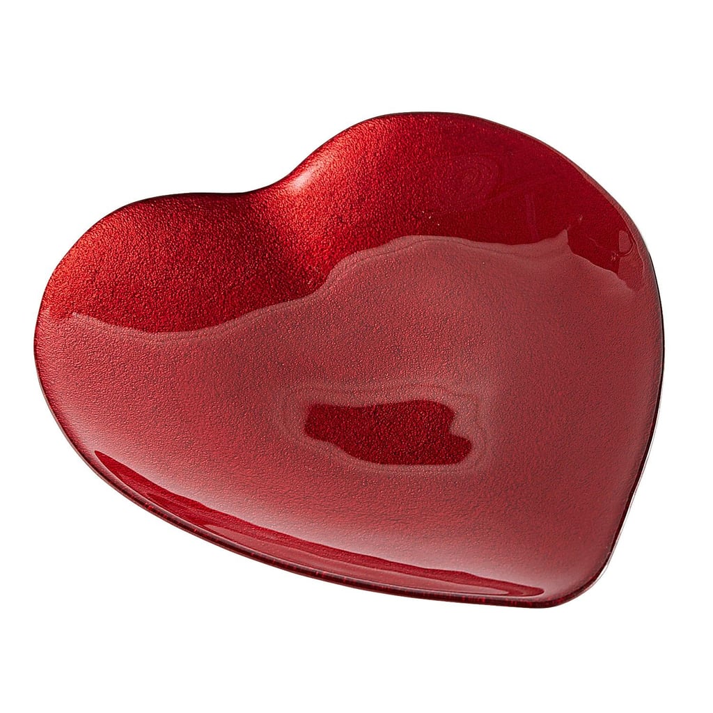Red Glass Heart Platter