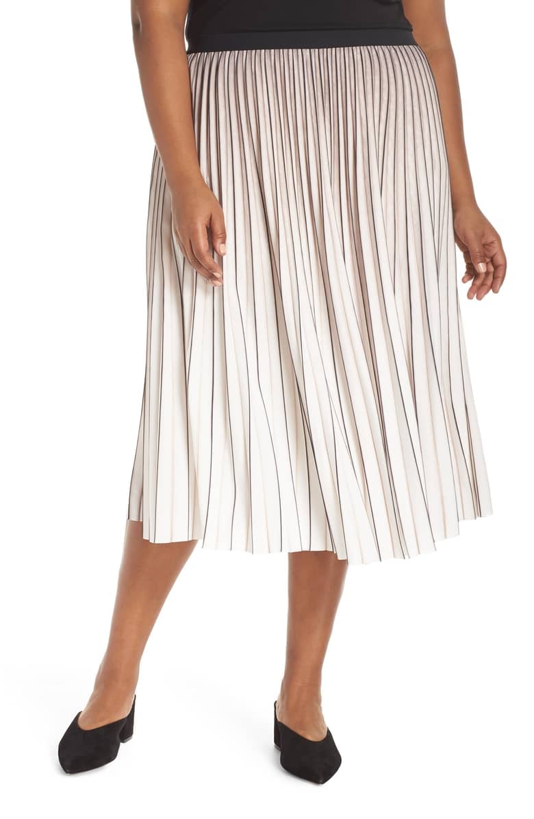 Nic Zoe Stripe Pleat Skirt Queen Letizia s Gold Pleated Skirt