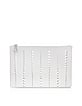 Jil Sander Large Open White Perforated Leather Fine Envelope