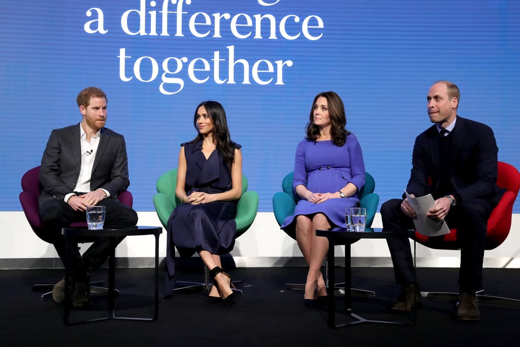 February: Meghan and Harry joined Prince William and Kate Middleton at the Royal Foundation Forum in London.