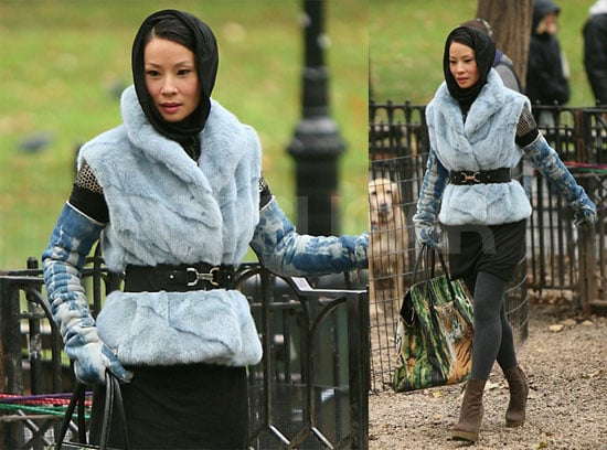 Lucy Liu Films Cashmere Mafia in New York City Lucy Liu Films Cashmere Mafia in New York City