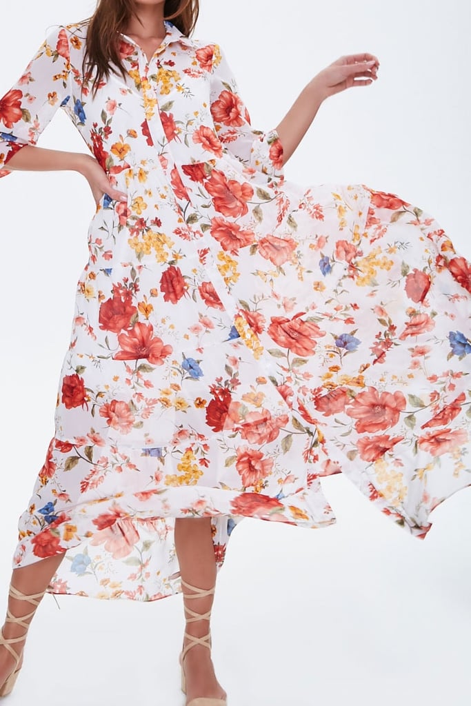 floral maxi shirt dress uk