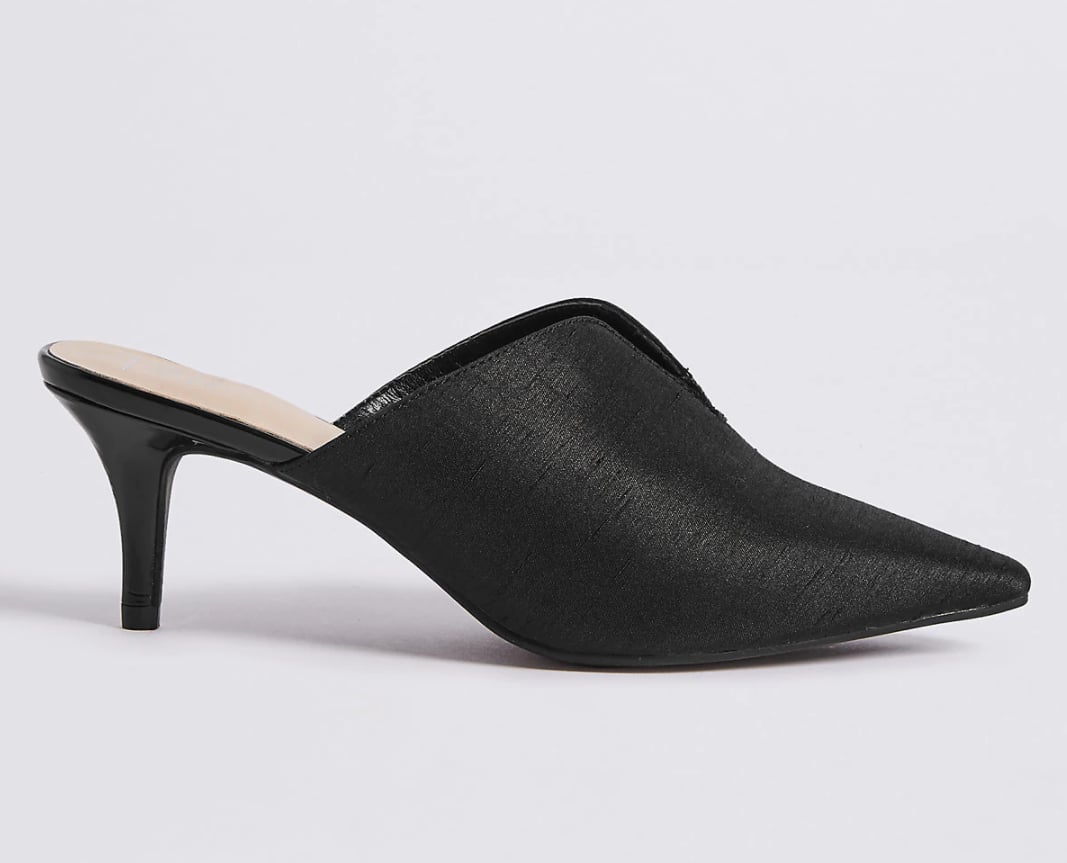 Wide Fit Black Comfort Flex Suedette Pointed Kitten Heels | New Look
