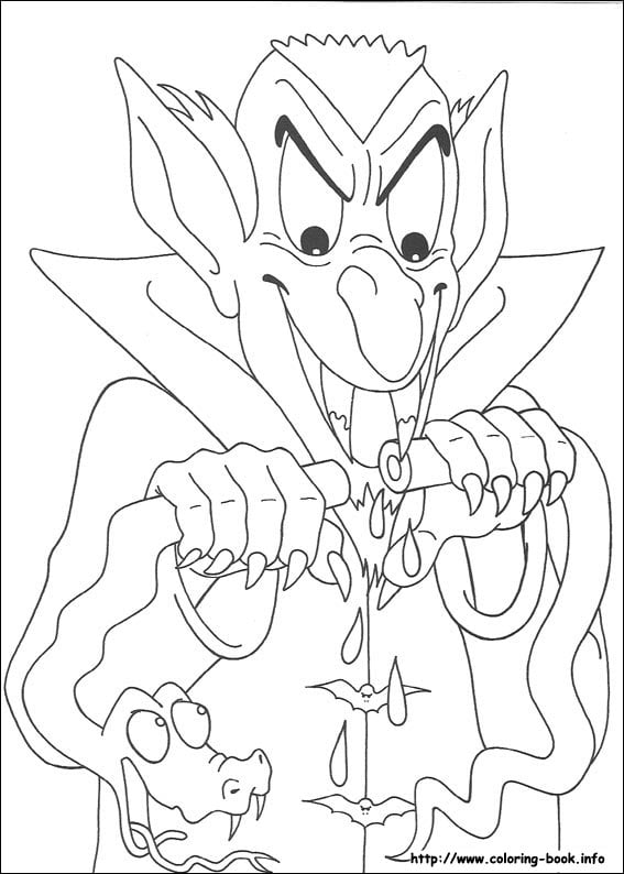 Get the coloring page: vampire | Halloween Coloring Page Printables