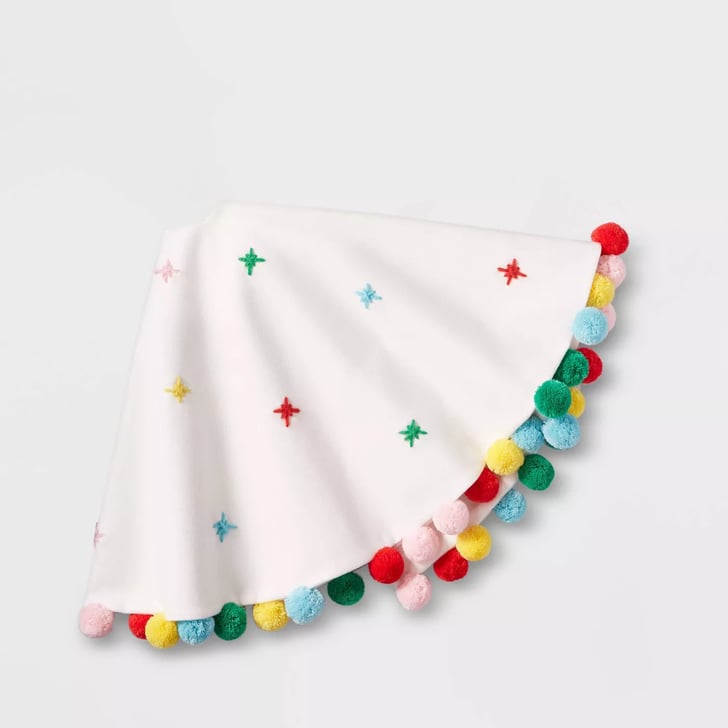 Target Multicolored PomPom Starburst Stitch Felt Tree Skirt Target