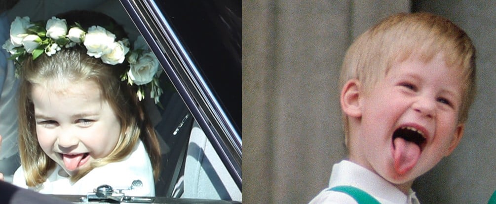 Princess Charlotte Sticks Her Tongue Out at Royal Wedding