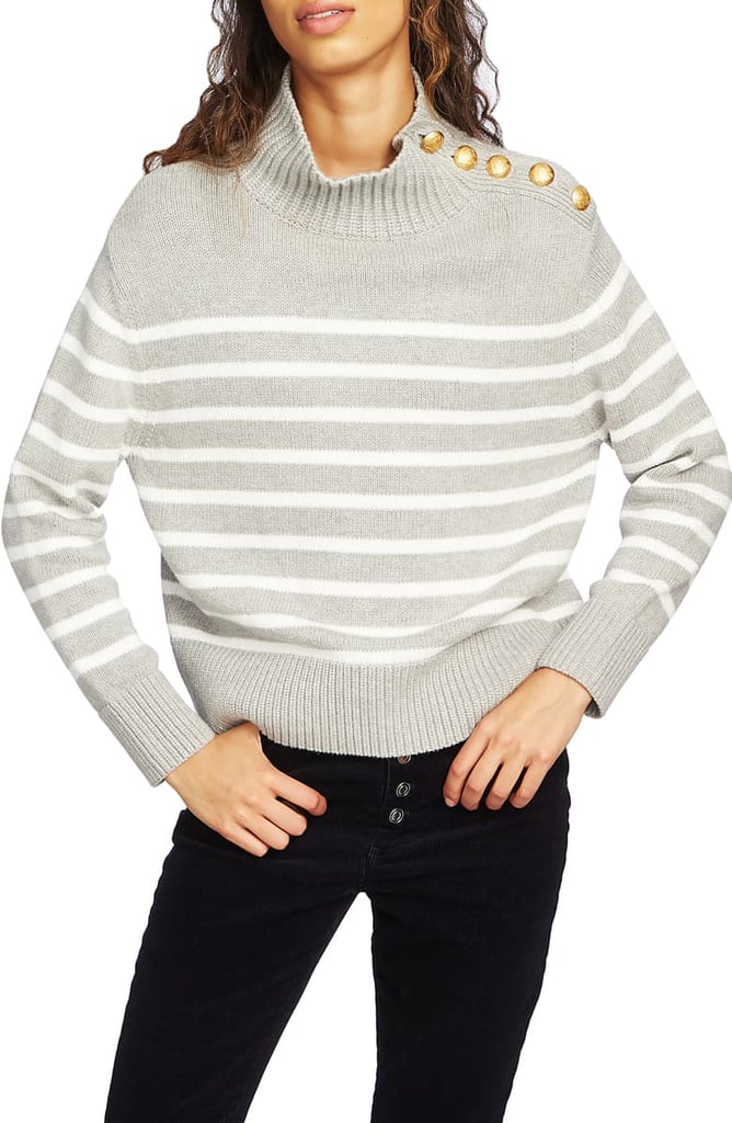 Court & Rowe Stripe Mock Neck Sweater