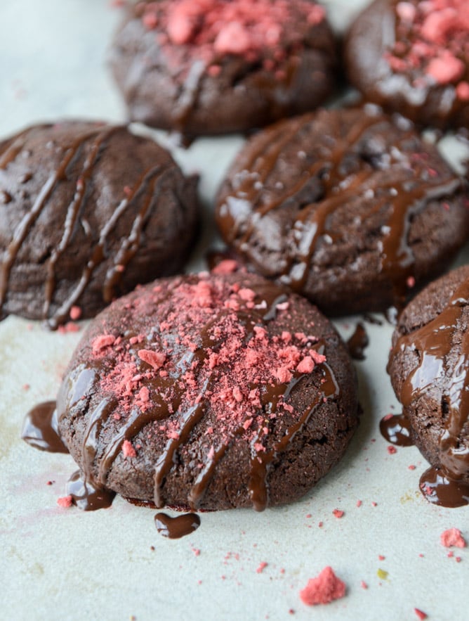 Double Chocolate Chunk Raspberry Stuffed Cookies