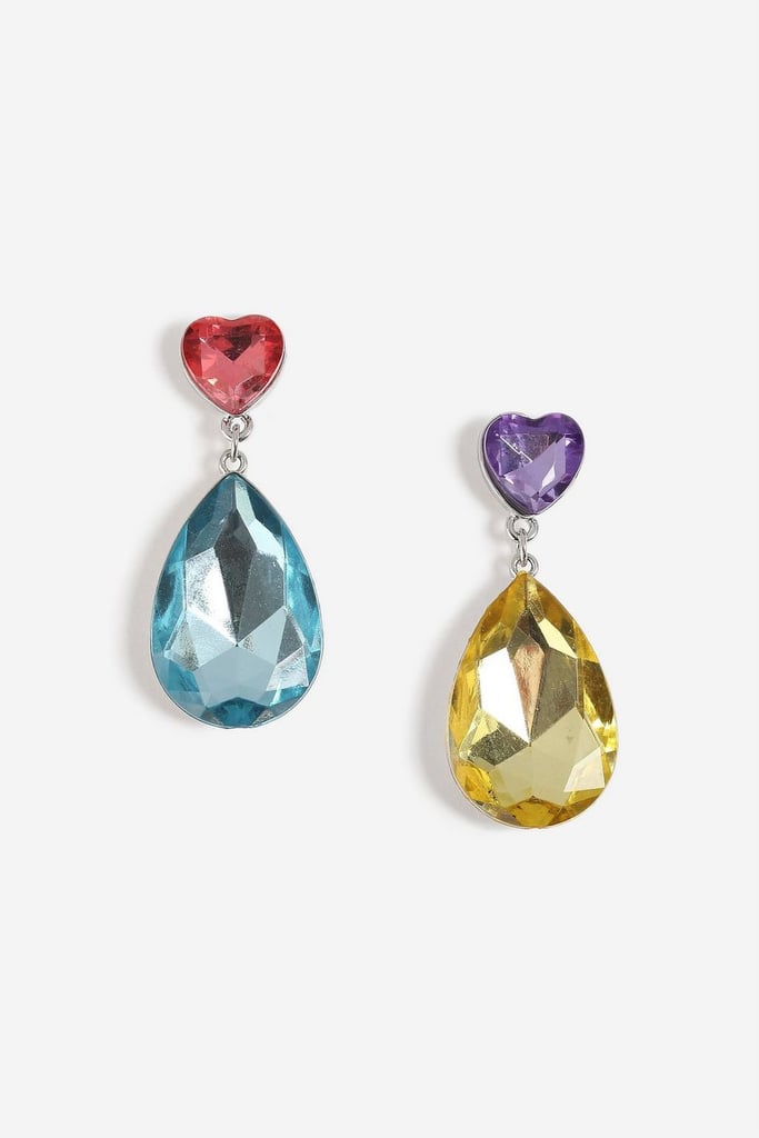 Topshop Mismatch Heart Stone Drop earrings