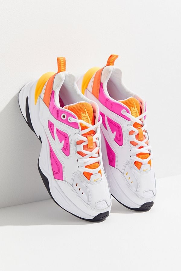 nike m2k tekno trainers in iridescent pink and blue