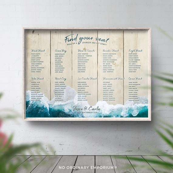 Beach Wedding Seating Chart