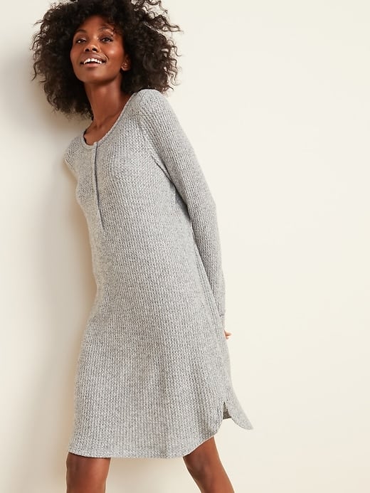 Old Navy Cozy Thermal-Knit Henley Nightgown
