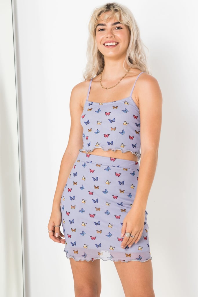 Daisy Street Lilac Cami Top in Butterfly Print