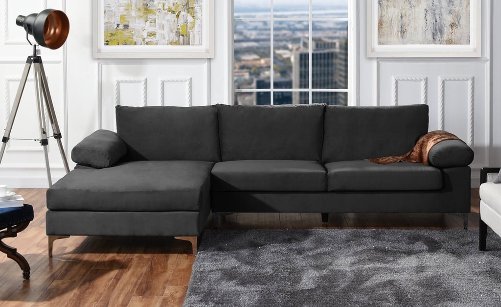 Modern Velvet Fabric Sectional Sofa