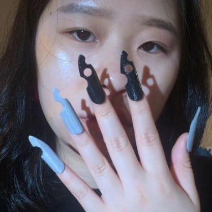 Swiss Cheese Nails Instagram Trend