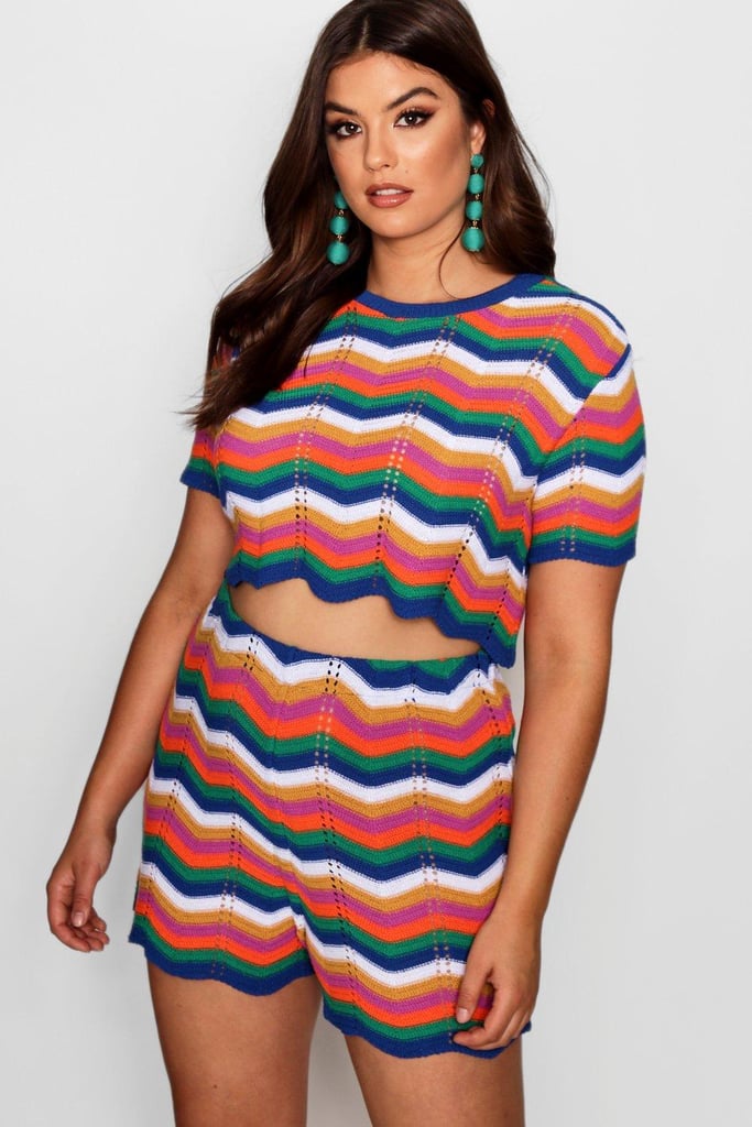 Boohoo Plus Ellie Knitted Chevron Top
