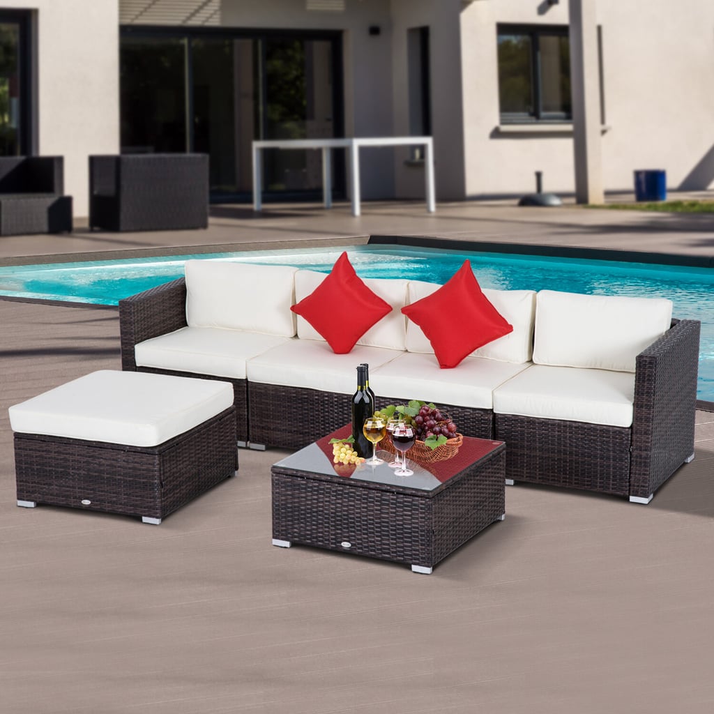 Barnett 6 Piece Rattan Sectional Seating Group with Cushions