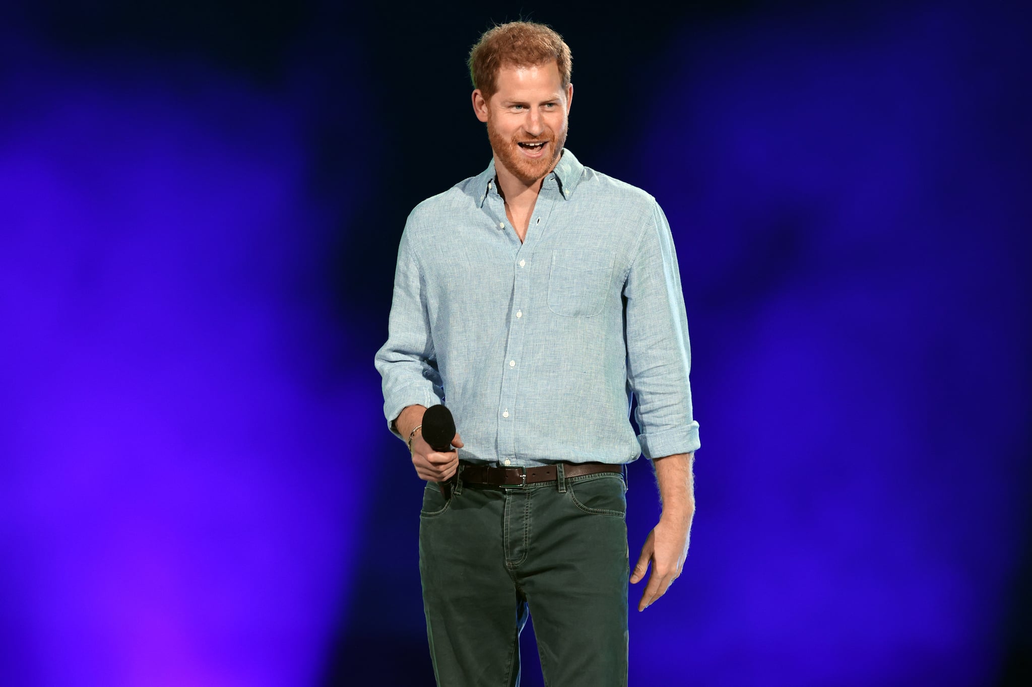 INGLEWOOD, CALIFORNIA: In this image released on May 2, Prince Harry, The Duke of Sussex, speaks onstage during Global Citizen VAX LIVE: The Concert To Reunite The World at SoFi Stadium in Inglewood, California. Global Citizen VAX LIVE: The Concert To Reunite The World will be broadcast on May 8, 2021. (Photo by Kevin Winter/Getty Images for Global Citizen VAX LIVE)