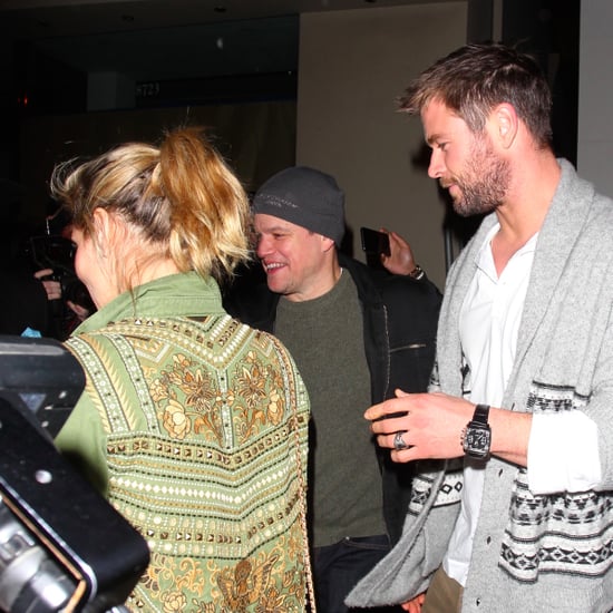 Chris Hemsworth and Matt Damon Double Date in LA Jan. 2017