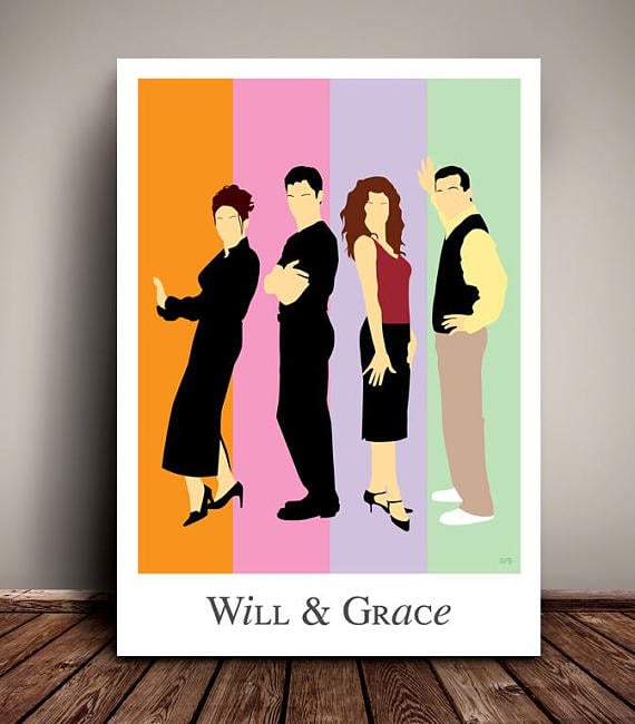 Will & Grace Minimalist TV Poster