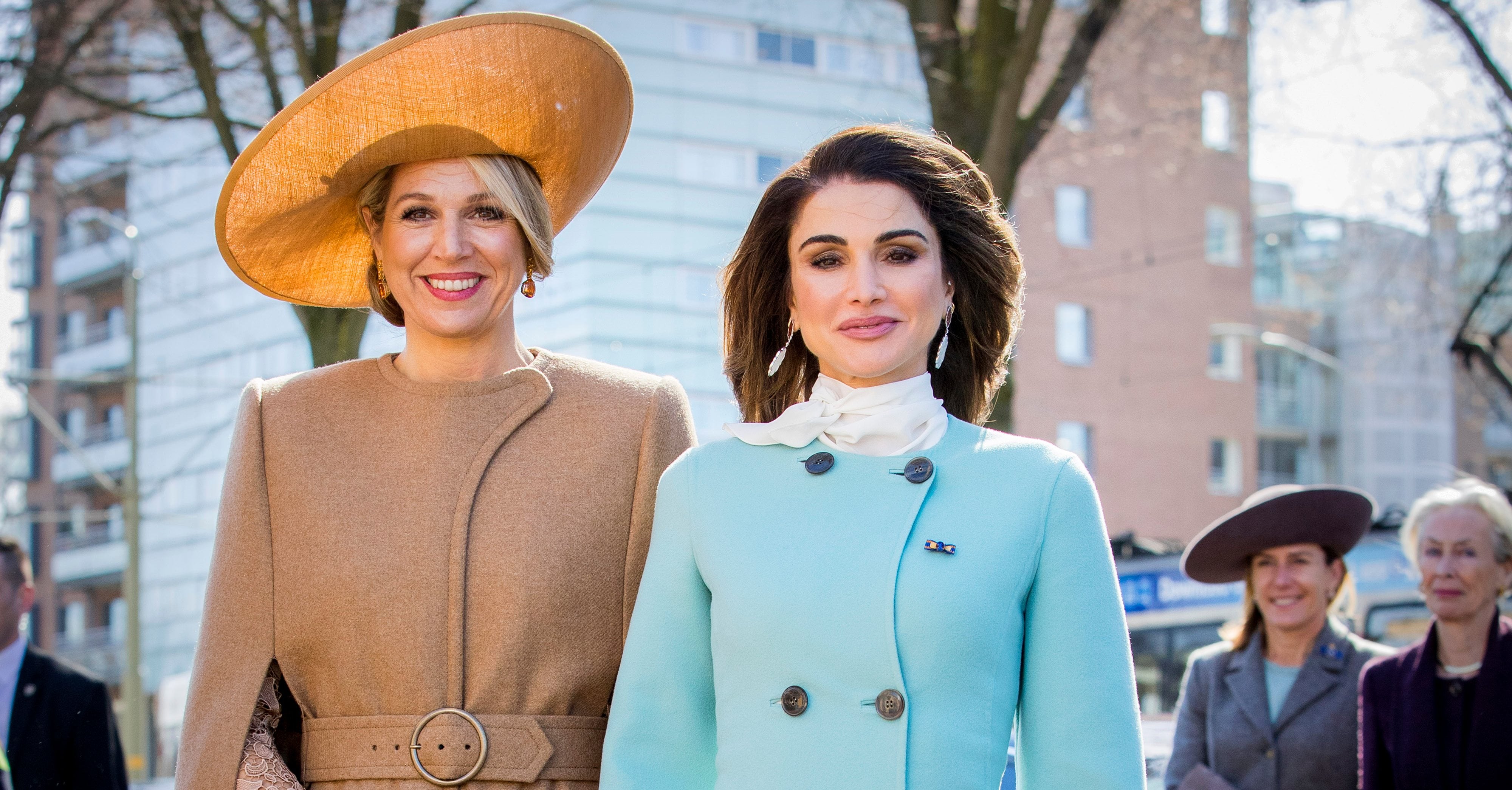 Queen Rania Wearing Light Blue Coat | PS Fashion