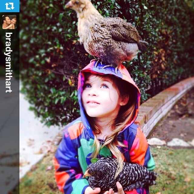 Harper Smith had her hands, and head, full on a rainy LA day. 
Source: Instagram user tathiessen
