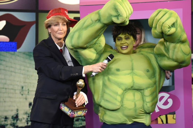 Lara Spencer and Ginger Zee as Donald Trump and The Hulk