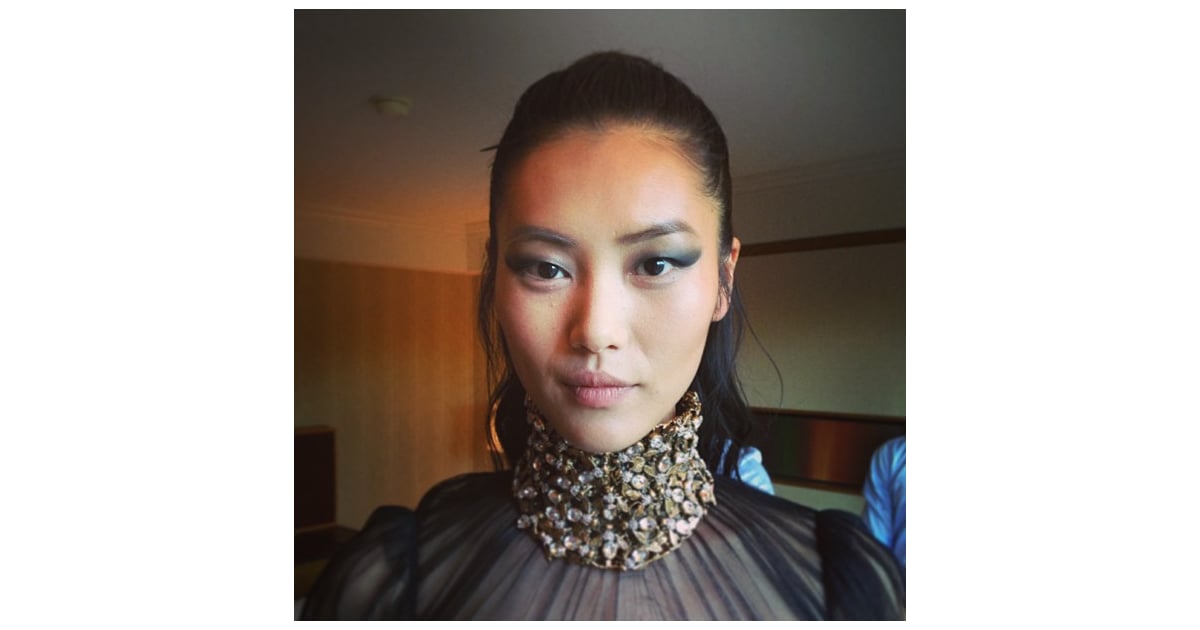 We fell in love with Liu Wen's makeup and jeweled collar. | Instagram