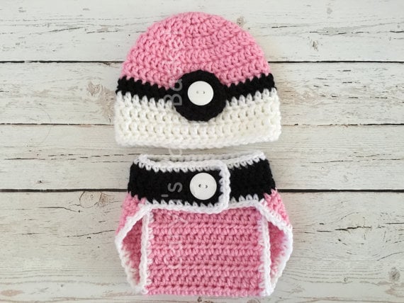 Baby Pokéball Hat and Diaper Cover
