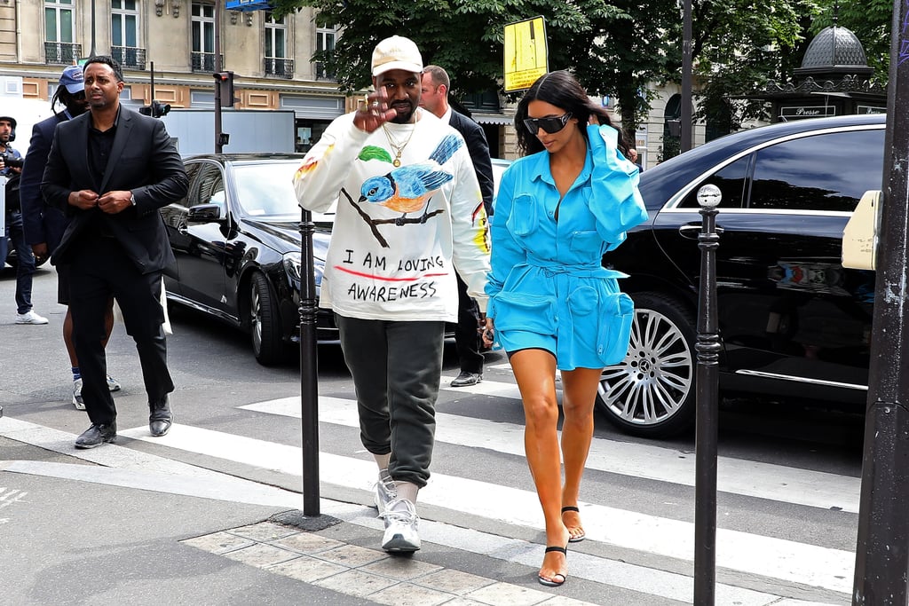 Kim Kardashian and Kanye West at Paris Fashion Week 2018