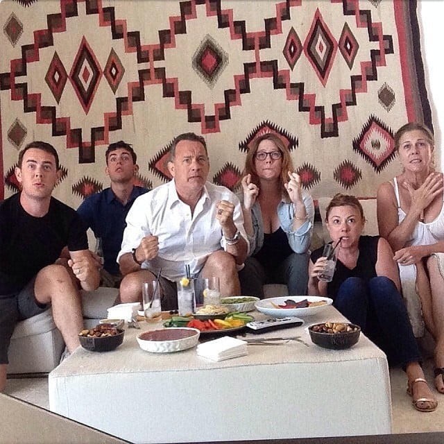 Tom Hanks, Rita Wilson, and their family were seriously stressed during the nail-biting match between USA and Belgium.
Source: Instagram user theacademy