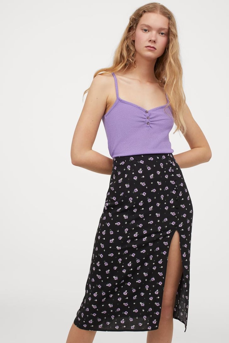 H&M High-Split Skirt | Best New Products From H&M | July 2020 ...