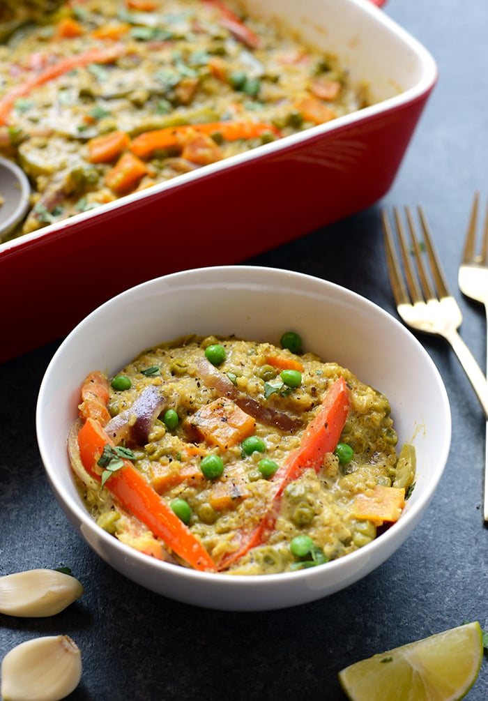 Sweet Potato Green Curry Quinoa Casserole