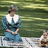 Princess Diana S Yellow Overalls See The Crown S Costumes Side By Side With Princess Diana S Actual Looks Popsugar Fashion Photo 6