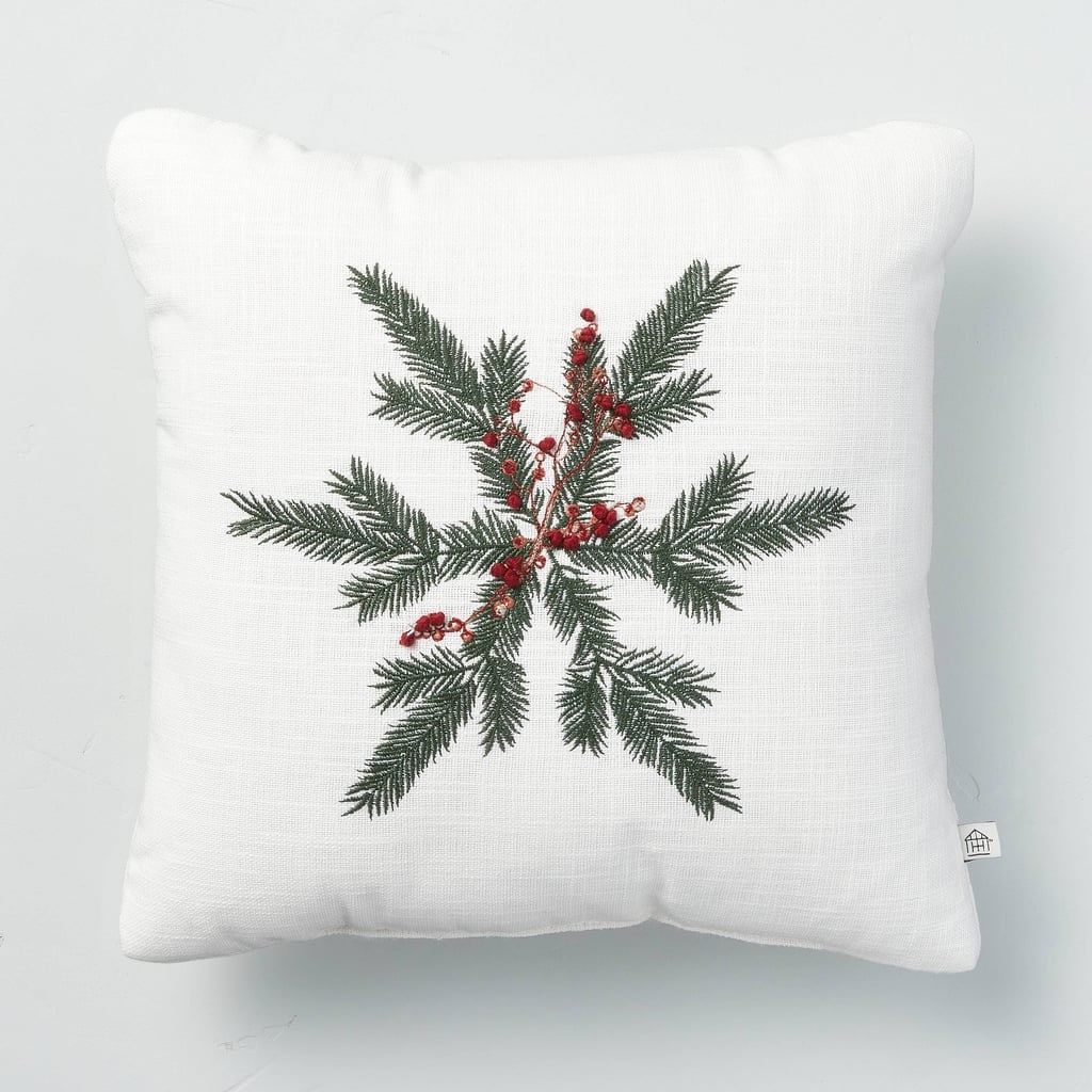 Foliage Snowflake Decor Throw Pillow