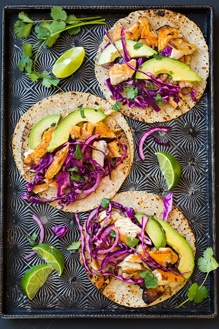 Grilled Fish Tacos With Cabbage Slaw and Avocado