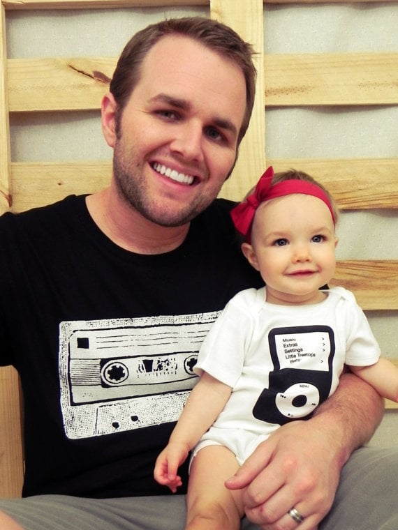 Casette Tape T-Shirt and iPod Onesie Set