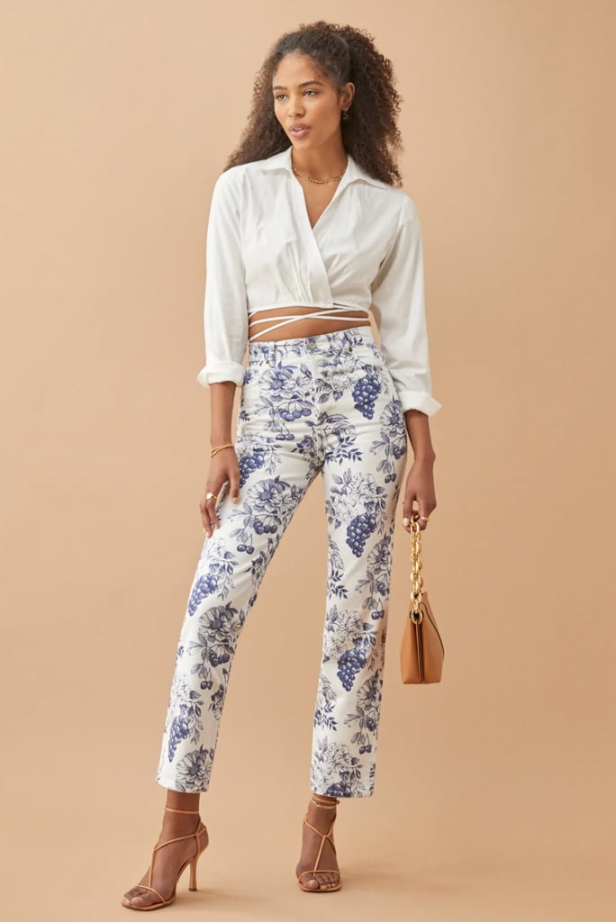 Reformation Cynthia Toile High Rise Straight Jeans