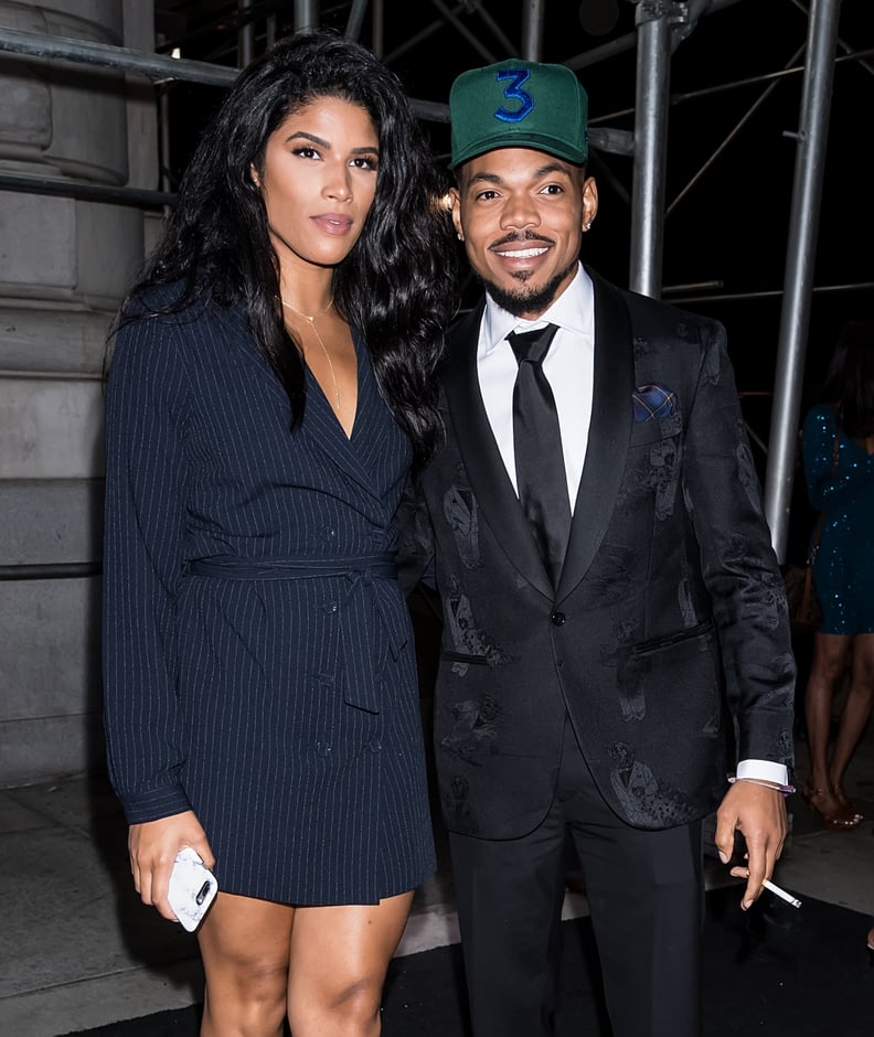 NEW YORK, NY - SEPTEMBER 07:  Rapper Chance The Rapper (R) and Kirsten Corley are seen arriving to Harper's BAZAAR ICONS Party at The Plaza Hotel on September 7, 2018 in New York City.  (Photo by Gilbert Carrasquillo/GC Images)