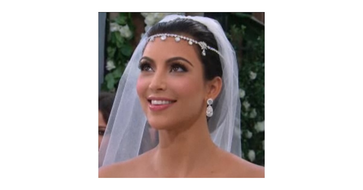 Kim Kardashian S Wedding Hair Veil And Headpiece Popsugar Beauty