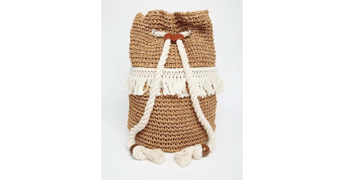 beach straw backpack