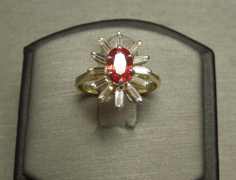 Vintage Estate Padparadscha Sapphire Ring