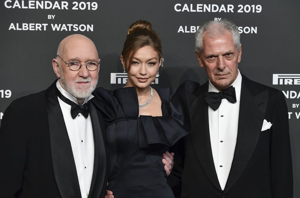 Gigi Hadid Black Zac Posen Dress at Pirelli Calendar Event