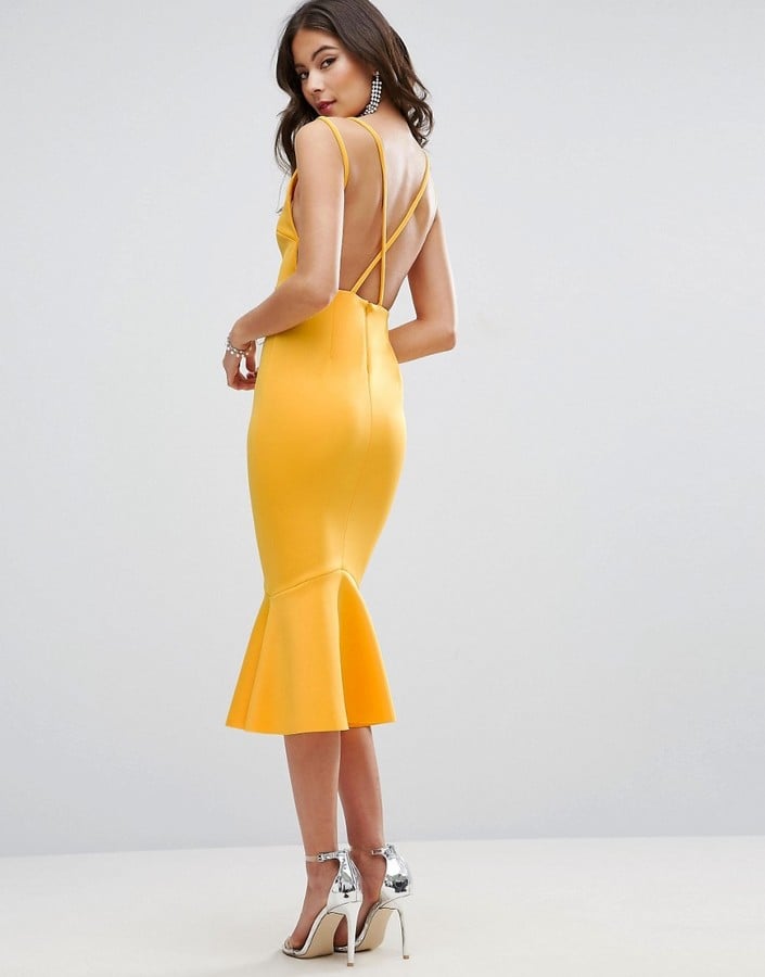 Asos Strappy Cross Back Scuba Pephem Midi Dress The Best Outdoor Wedding Guest Dresses 2017 Popsugar Fashion Photo 18